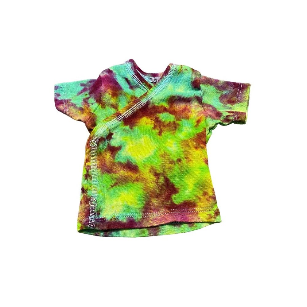Tie Dye Kimono Button Style Baby Shirt || Newborn